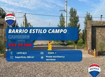 Terreno · 300m² · Lote en Venta Barrio Estilo Campo Canning