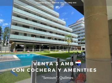 Departamento · 102m² · 3 Ambientes · 1 Cochera · Venta Depto 3 Amb Cochera Sensum Quilmes