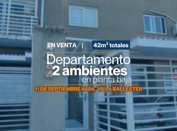 Departamento de 2 ambientes, General San Martín · Departamento 2 Ambientes en Venta en Planta Baja con Dos Cocheras