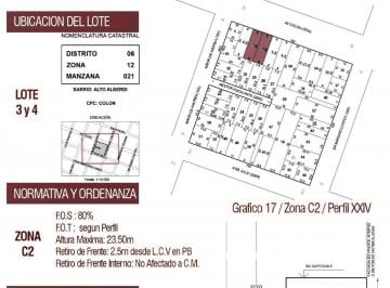 Terreno · 293m² · 1 Cochera · Alberdi - Sobre Av Colon - Lote Apto Desarrollo C/16 m. de Frente