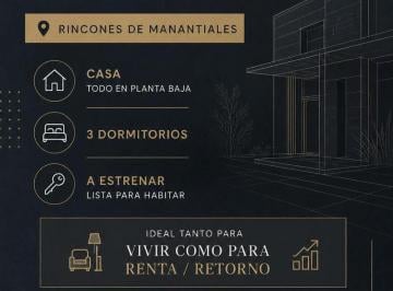 Casa · 258m² · 3 Dormitorios · 2 Cocheras · Hermosa Casa en Venta Rincones de Manantiales