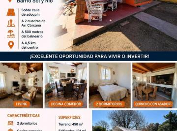 Casa · 121m² · 2 Dormitorios · 2 Cocheras · Venta – Casa en Barrio Sol y Río Casa en Buen Estado