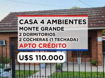 Casa · 140m² · 4 Ambientes · 2 Cocheras · Casa 4 Ambientes en Venta Monte Grande