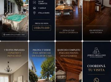Casa · 343m² · 7 Dormitorios · 1 Cochera · Residencia Premium 7 Suits Privadas Barrio Stella Maris