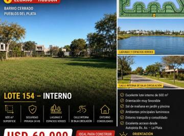 Terreno en Venta  Guillermo Hudson · Pueblos del Plata - Barrio El Cano - Hudson - Lote en Venta