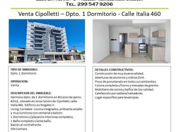 Departamento de 2 ambientes, Cipolletti · Dpto 1 Dorm Cipolletti - Nogales V - Moderno y Luminoso