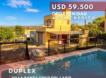 Casa · 50m² · 2 Ambientes · 1 Cochera · Venta Duplex Equipado de 1 Dormitorio, Cochera y Piscina Sobre Ruta 28, Villa Santa Cruz del Lago
