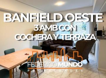 Departamento · 61m² · 3 Ambientes · 1 Cochera · Departamento Venta Banfield 3 Ambientes C/ Cochera y Terraza Lomas de Zamora