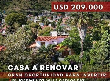 Casa · 250m² · 8 Ambientes · 1 Cochera · Venta Casa de 4 Dorm. y 940 m² Terreno en Barrio José Muñoz - Villa Carlos Paz