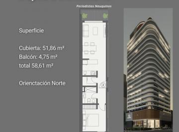 Departamento · 53m² · 2 Ambientes · Venta - Departamento 1 Dormitorio - Tipología 2 - Av Argentina 794 - Neuquén Capital