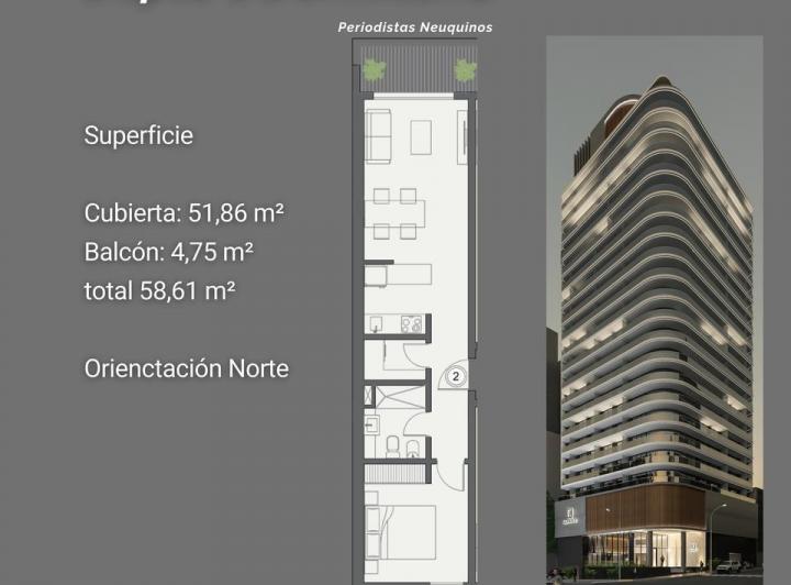 Departamento · 53m² · 2 Ambientes