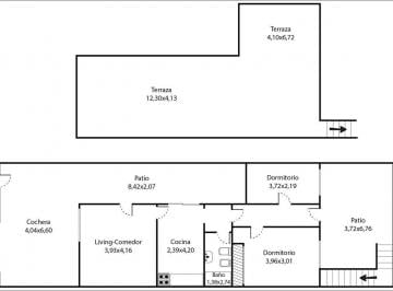 Casa · 64m² · 3 Ambientes · 1 Cochera · Casa Lote Propio Colegiales