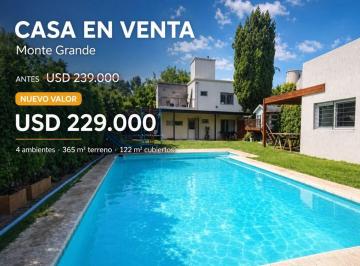 Casa · 122m² · 4 Ambientes · 2 Cocheras · Casa en Venta Monte Grande 4 Ambientes