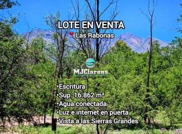 Terreno · Lote 1.6 Ha en Las Rabonas - 50 m Ruta 14 - Escritura y Agua Conectada