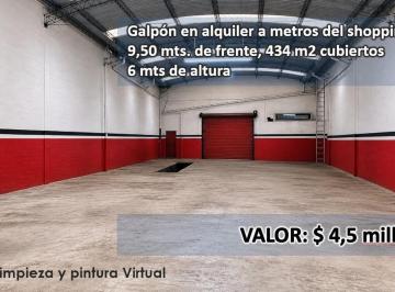 Bodega-Galpón · 460m² · 1 Ambiente · Alquiler Galpon de 434 m² con Oficinas y Baños, Abasto