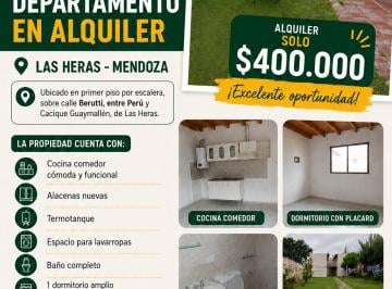 Departamento de 1 ambiente, La Cieneguita · Departamento en Alquiler - Las Heras