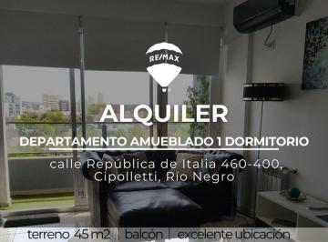 Departamento · 44m² · 2 Ambientes · 1 Cochera · Alquiler Departamento Amoblado en Cipolletti
