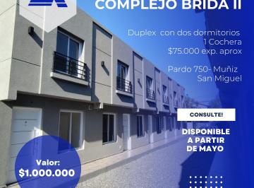 Departamento de 3 ambientes, San Miguel · Hermoso Duplex en Alquiler