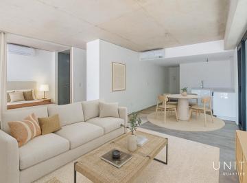 Departamento · 54m² · 2 Ambientes · 1 Cochera · Loft Divisible con Gran Balcón, Cochera y Amenities en Piso 14 - Quartier del Bajo
