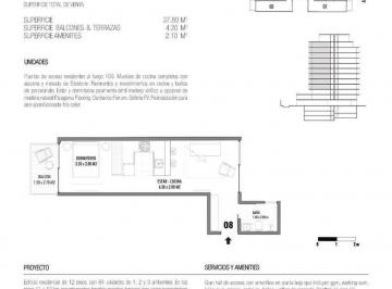 Departamento · 37m² · 1 Ambiente · Venta Monoambiente Divisible Palermo