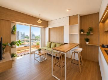 Departamento · 20m² · 1 Ambiente · Alquiler - Monoambiente Amoblado y Reciclado en Piso 8, Balcón y Vista Despejada en Barrio Lourdes