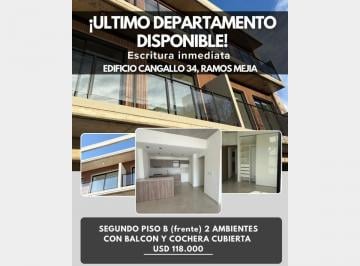Departamento · 44m² · 2 Ambientes · 1 Cochera · Departamento en Venta en Ramos Mejia
