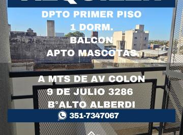 Departamento de 3 ambientes, Córdoba · Alquiler Dpto 1 Dorm C/balcon B° Alberdi