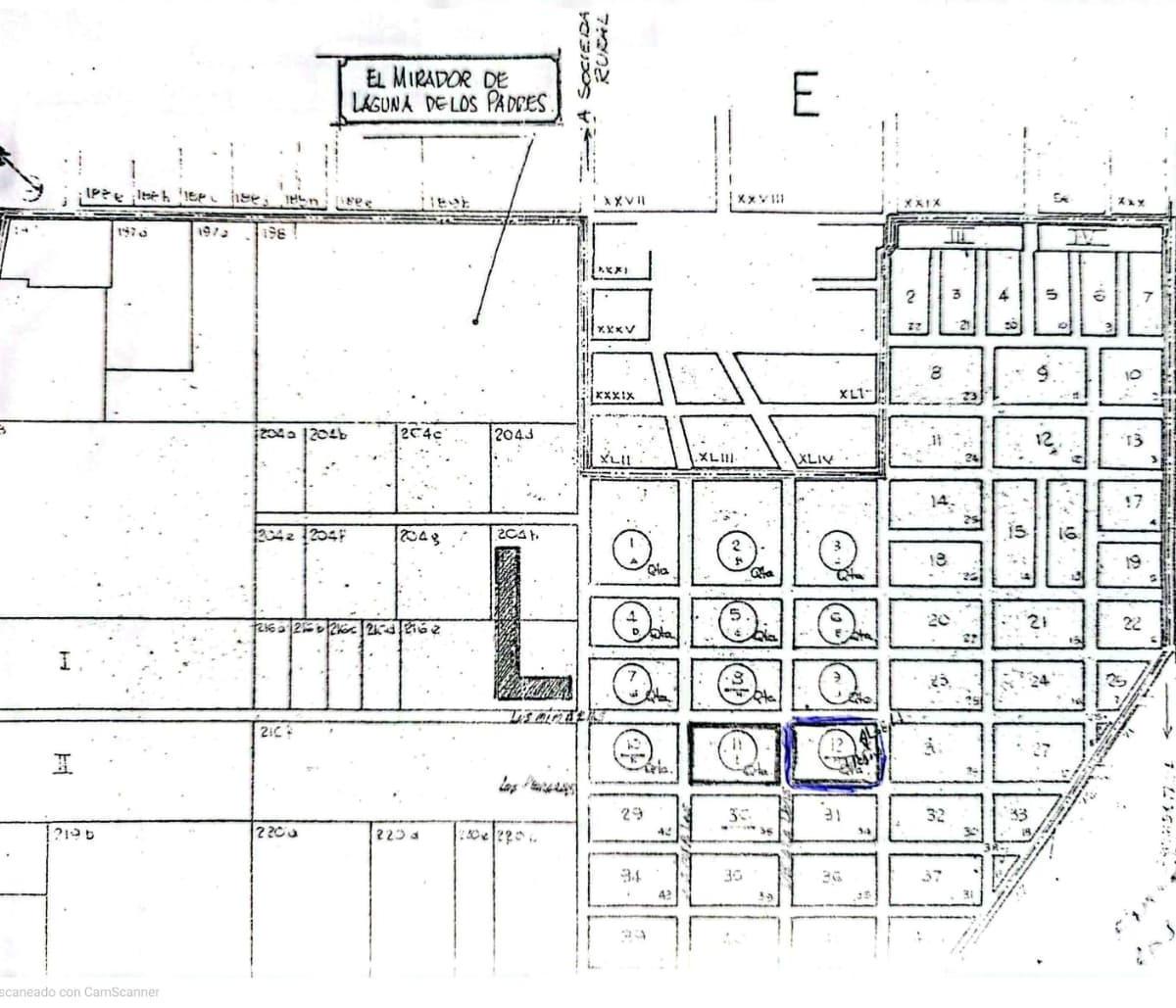 Lote de 1.000m2. - Alambrado. Zona: Mirador de Laguna de los Padres.