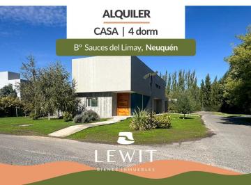 Casa · 225m² · 5 Ambientes · 2 Cocheras · Alquiler Casa 4 Dorm. | Barrio Privado Sauces del Limay | Piscina