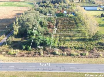 Terreno · 2000m² · Importante Terreno en Ruta 4s Ruta El Zapallar. Frente a Estancia La Victoria - Venado Tuerto