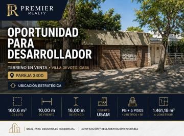 Terreno · 160m² · Terreno Para Desarrollo en Villa Devoto Pareja 3400