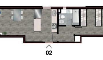 Departamento · 52m² · 2 Ambientes · Departamento un Dormitorio en Barrio Martin