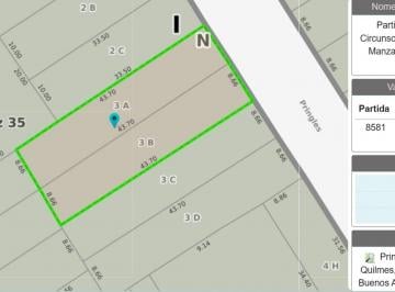 Terreno · 229m² · Importantes Lotes Quilmes Este