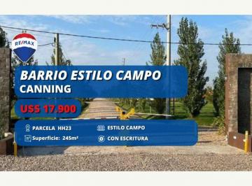 Terreno · 245m² · Lote en Venta Barrio Estilo Campo Canning