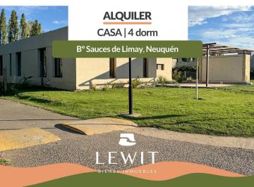 Casa · 189m² · 5 Ambientes · 2 Cocheras · Alquiler Casa 4 Dorm. a Estrenar Barrio Privado Sauces del Limay, Neuquén