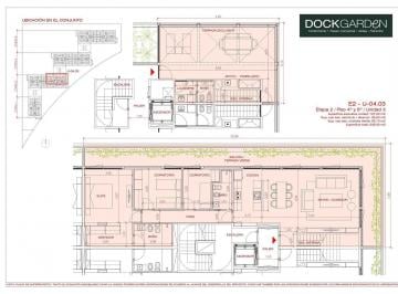 plano · Departamento 3 Dorm. Duplex en Venta Aldea Dockgarden