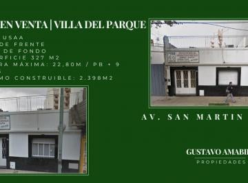 Terreno · 300m² · Excelente Lote en Villa del Parque | Usaa | 2.398 m² Vendibles Aprox.