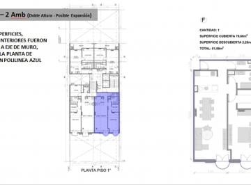 Departamento · 78m² · 2 Ambientes · Venta 2 Ambientes Belgrano, en Construcción.