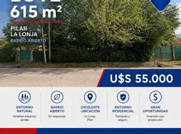 Terreno · 615m² · Venta Lote de 615 m² Pilar