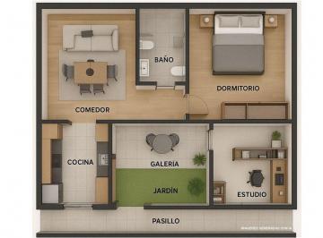 Departamento · 55m² · 3 Ambientes · Dpto Interno en B° Candioti de 1 Dorm a La Venta