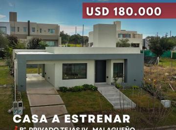 Casa · 150m² · 5 Ambientes · 1 Cochera · Venta Casa a Estrenar Planta Única 2 Dorm. en Barrio Cerrado Tejas 4 - Malagueño