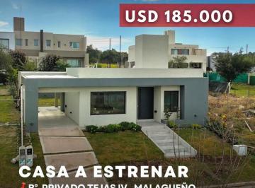 Casa · 150m² · 5 Ambientes · 1 Cochera · Venta Casa a Estrenar Planta Única 2 Dorm. en Barrio Cerrado Tejas 4 - Malagueño