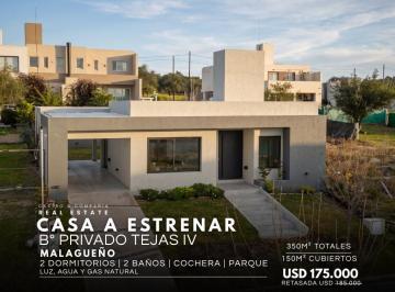Casa · 150m² · 5 Ambientes · 1 Cochera · Venta Casa a Estrenar Planta Única 2 Dorm. en Barrio Cerrado Tejas 4 - Malagueño