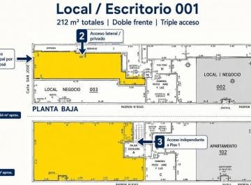 Local comercial · 211m² · Venta Local y Oficina Próximo a Intendencia Centro