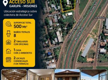 Depósito de 1 ambiente, Garupá · Propiedad Comercial Estratégica Sobre Acceso Sur — Locales + Tinglados + Casa