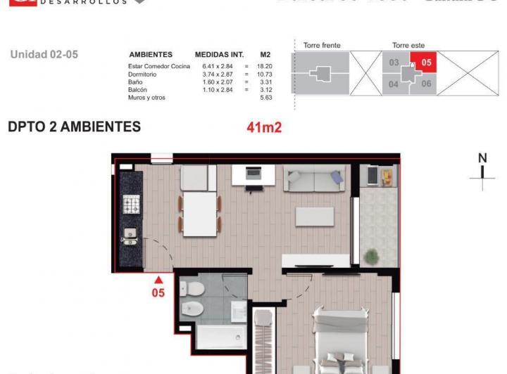 Departamento · 38m² · 2 Ambientes