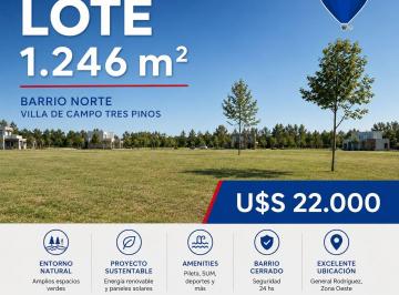 Terreno · 1246m² · Lote Barrio Norte 1.246 m² Tres Pinos
