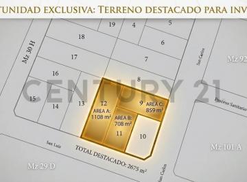 Terreno · 2675m² · Venta en Bloque – 3 Lotes con Salida a Dos Calles | Moreno | 2.675 m² Totales