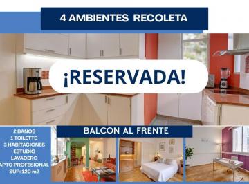 Departamento · 117m² · 4 Ambientes · Departamento 4 Ambientes en Recoleta Semipiso Al Frente con Balcón y Baulera en Venta