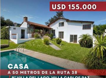 Casa · 231m² · 7 Ambientes · 1 Cochera · Venta Casa 3 / 4 Dorm. con Piscina a 50 m de Ruta 38 en Villa del Lago - Villa Carlos Paz